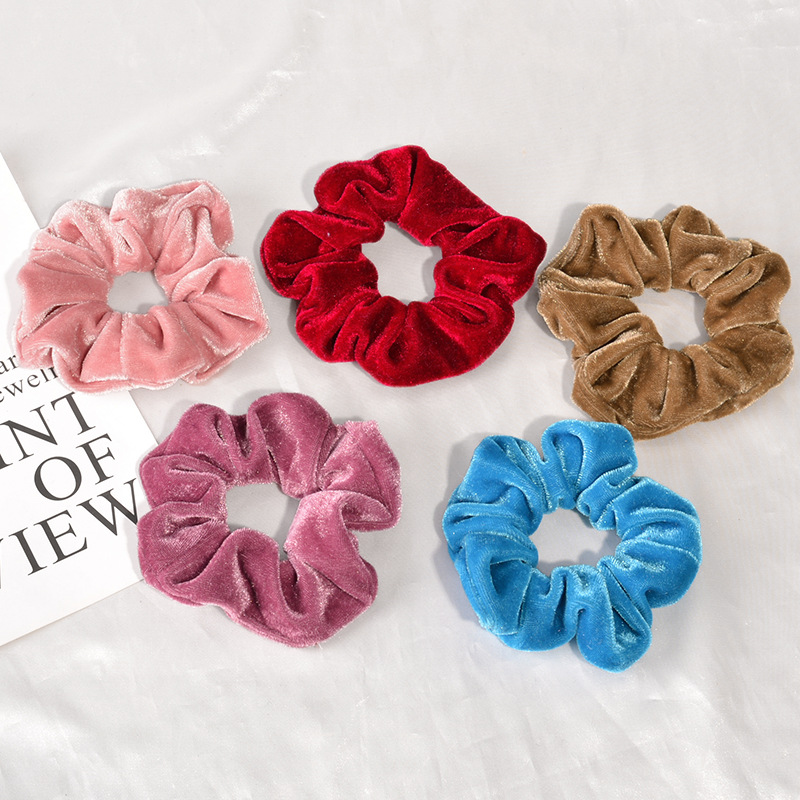 Large Velvet Hair Tie In Solid Color