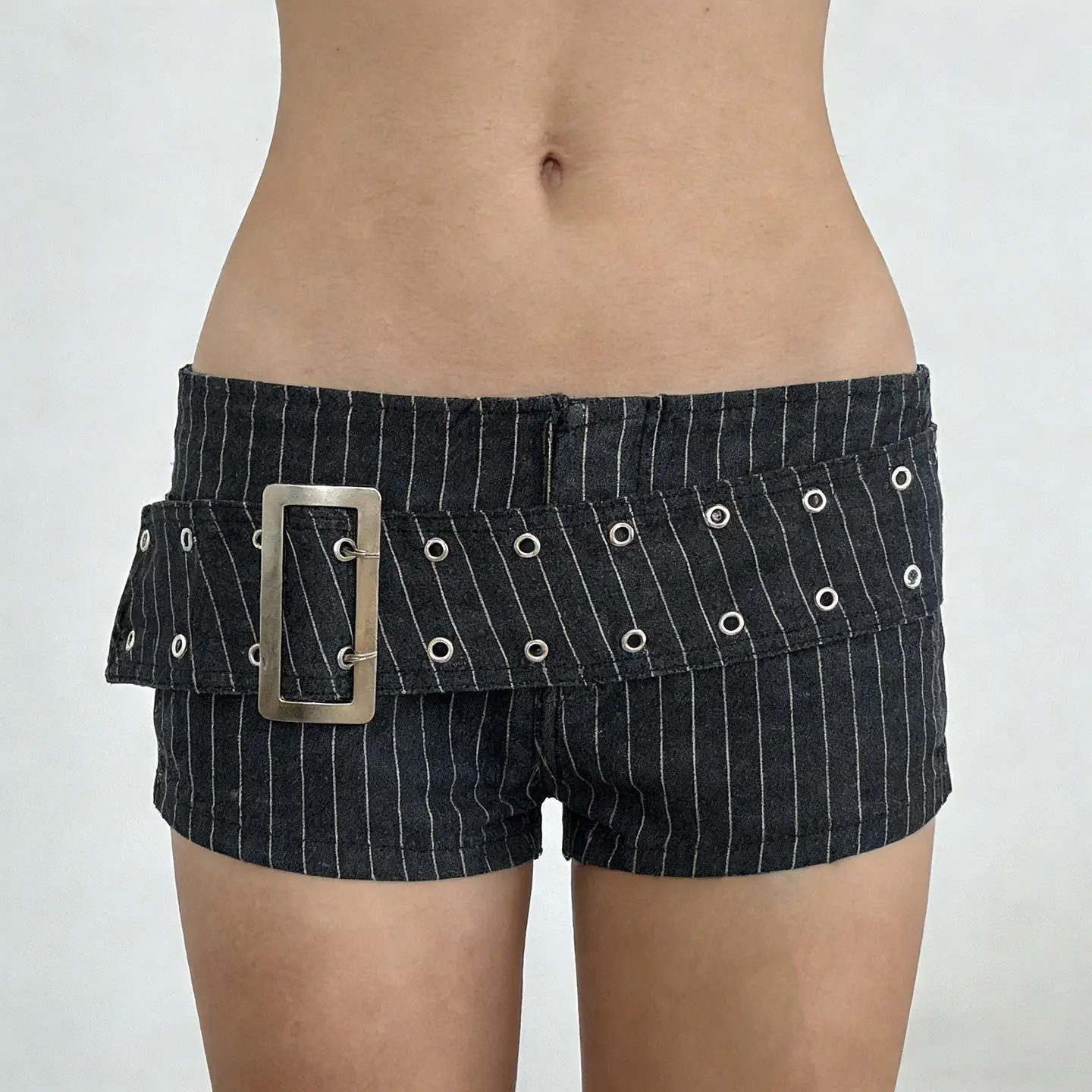 Trendy Striped Denim Shorts For Women