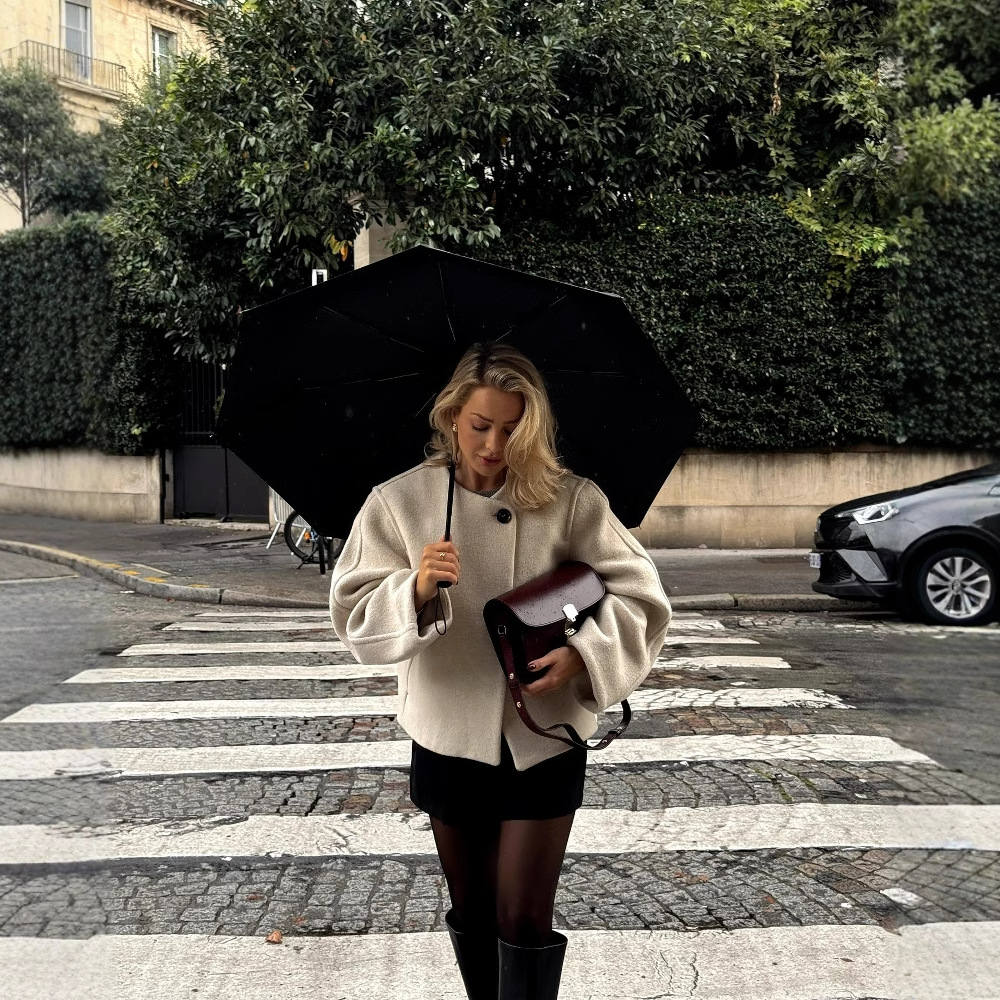 Hot sale thick woolen coat for beauties