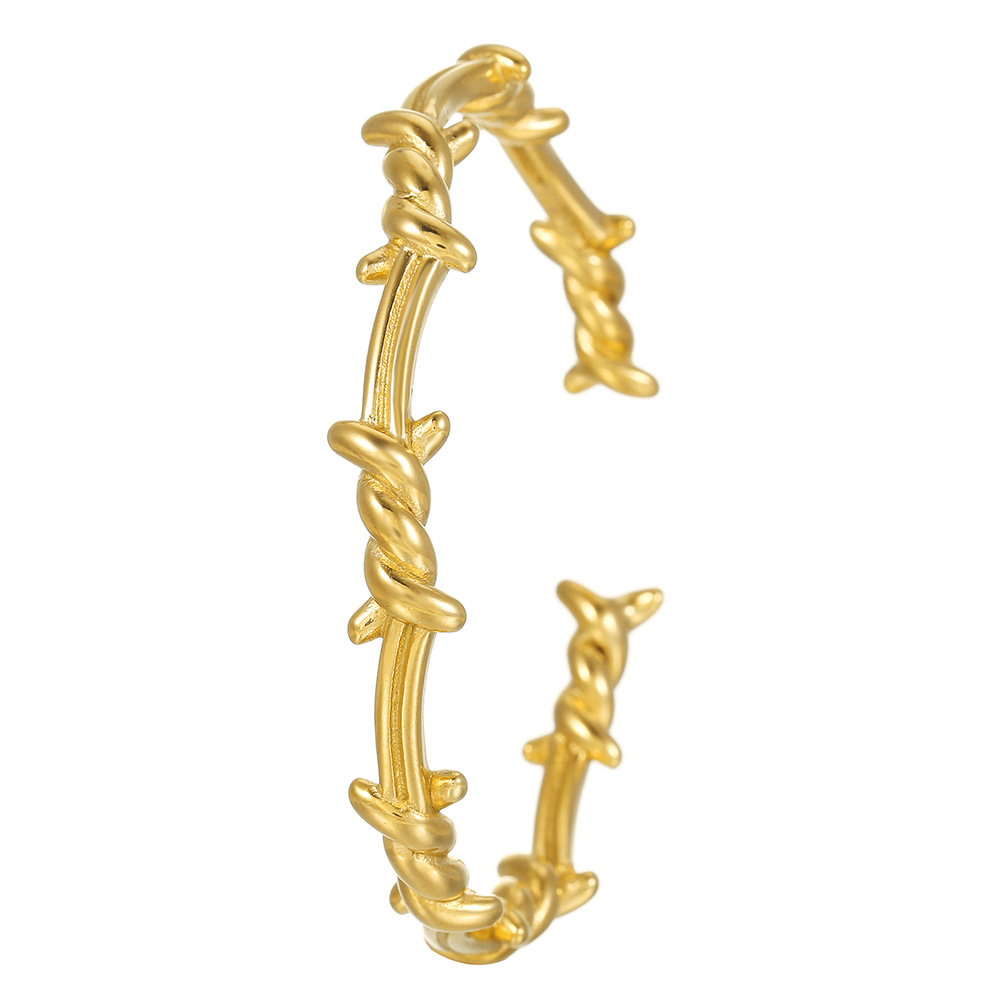 Stainless Steel Open-ended Bracelet Female Winding Rivet