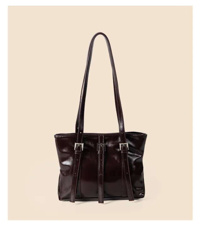 Fashion Summer Commute Style Tote Bag Personality Shoulder Bag Coffee - Shop at LoveMi