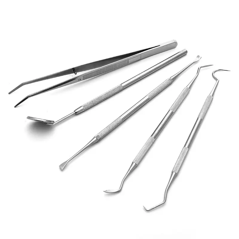 Stainless Steel Dental Tools Suit Oral Mirror 5-piece Set Tooth Care Cleaning