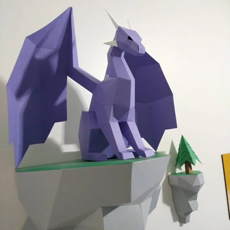 Dragon Paper Model Sitting On The Island Home Wall Hanging Wall Decorations – image 2