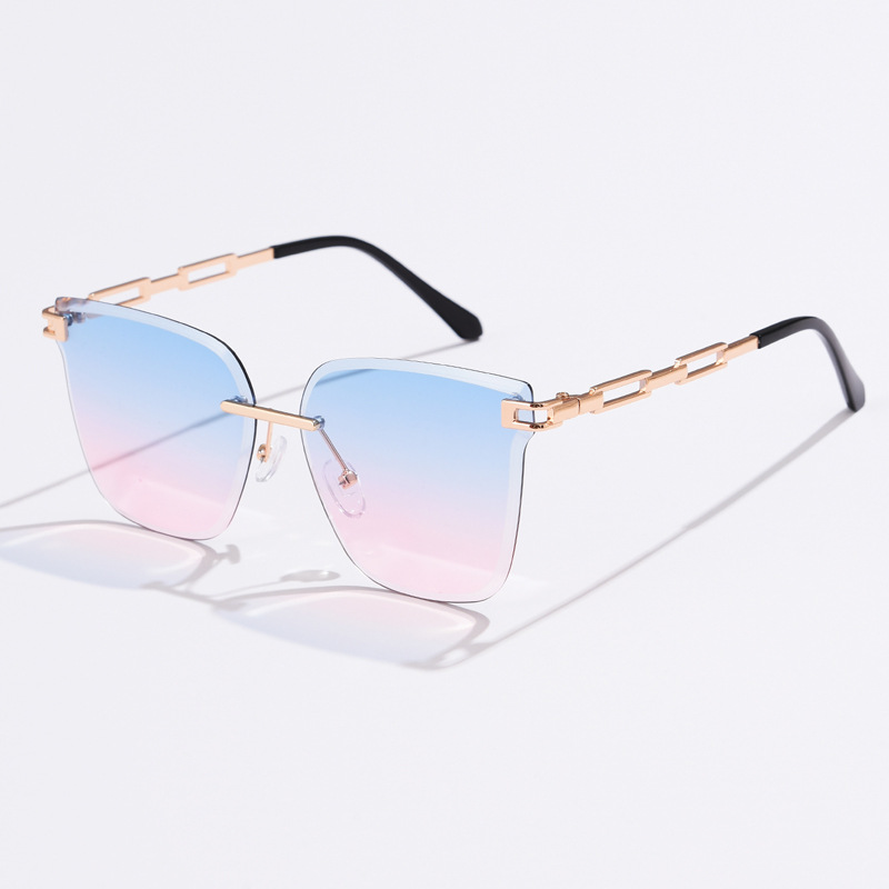 Frameless Trimming Sunglasses Metal Hollow Gradient Color Sunglasses - Image 15