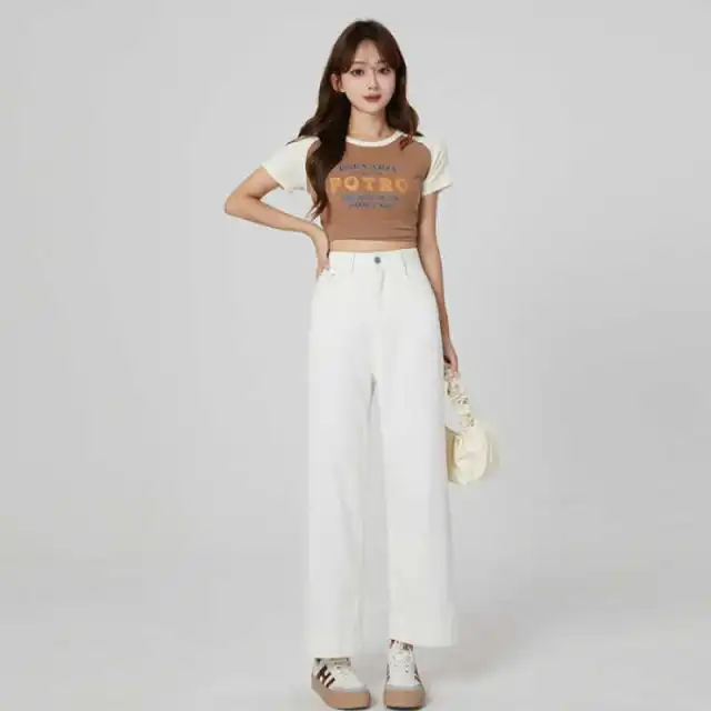 Cool Thin High Waist Loose Wide Leg Pants White - Shop at LoveMi