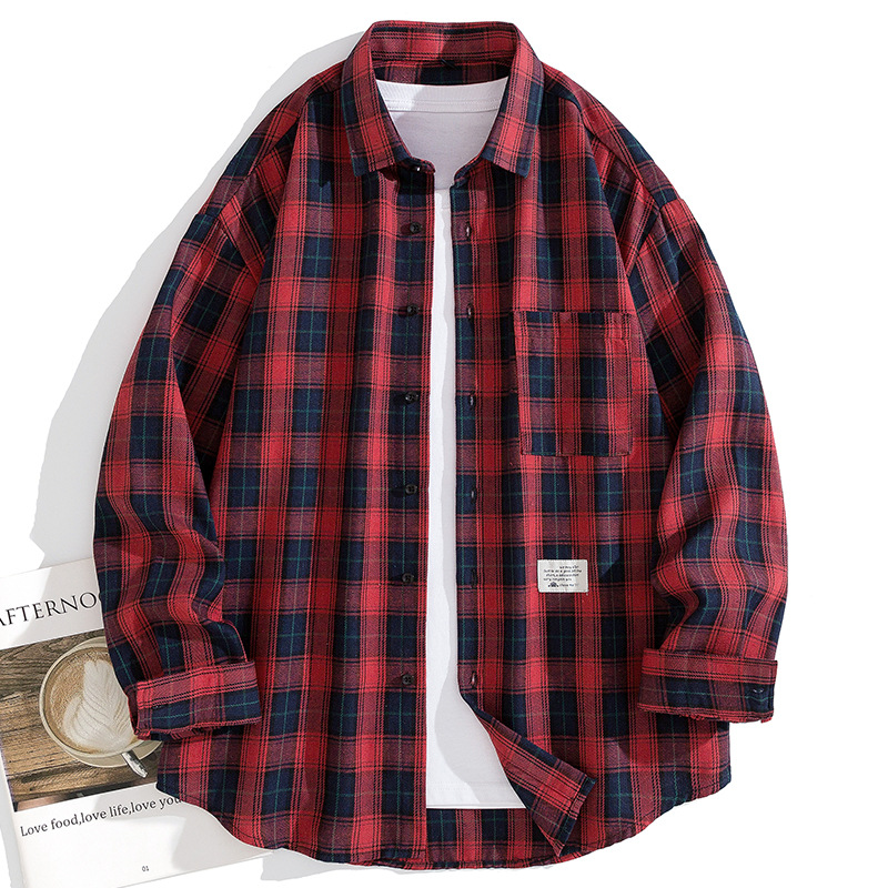 Men's Casual And Loose Plaid Casual Long-sleeve Shirt - Image 6