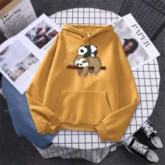 Women's Anime Print Long Sleeve Loose-fitting Casual Pullover - Turmeric-M - View 1