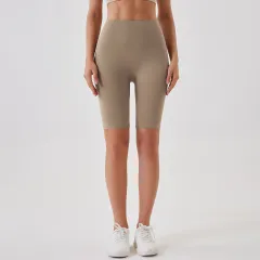 Breathable Double-sided Brushed Yoga Shorts - 6618 Fifth Pants Cocoa Colour-M - View 1