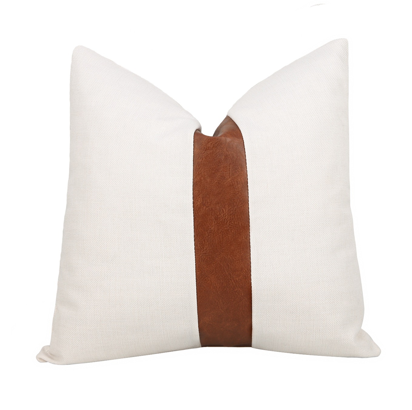 Simple Home Stitching Pu Leather Pillow Cover