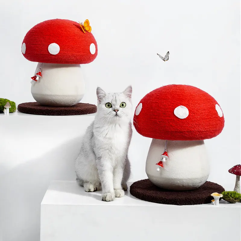 Cat Scratch Board Mushroom Red Umbrella Scratching Cat Toy