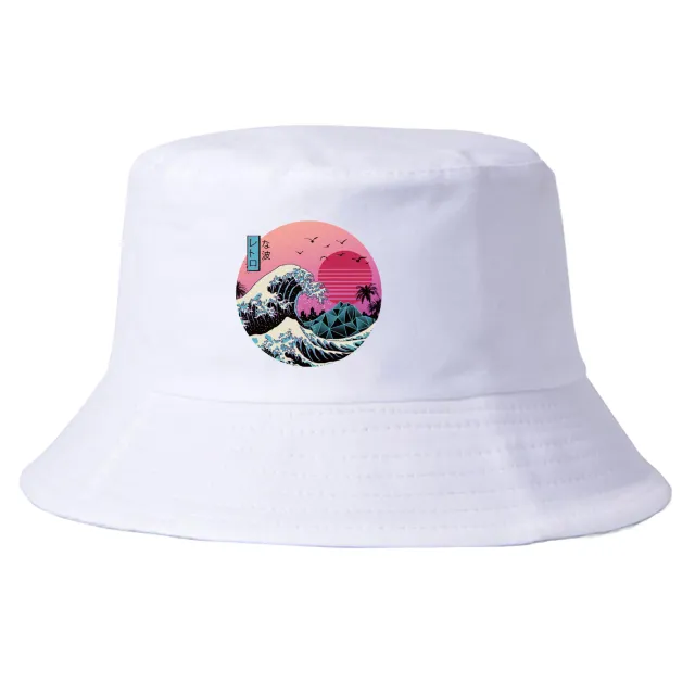 Print Casual Fisherman Hat Outdoor Sun Shade Hat White - Shop at LoveMi