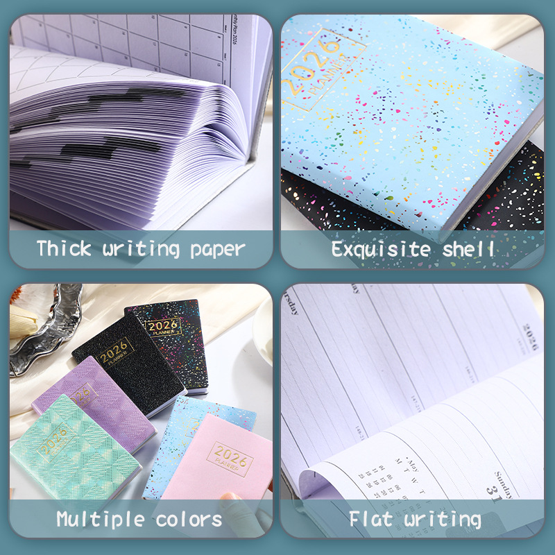A7 English Notebook Laser Colorful Cover Calendar Starlight Color