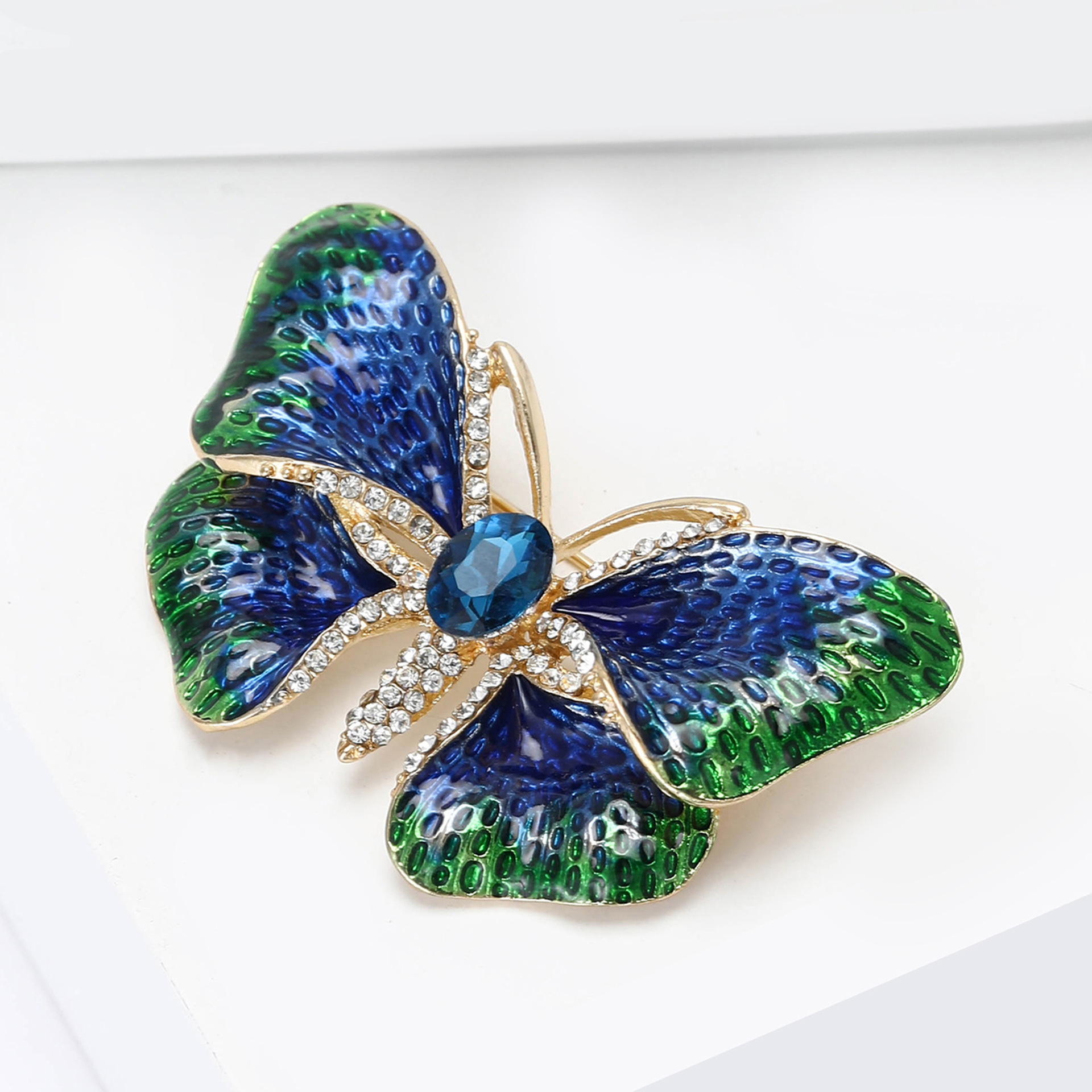Butterfly Brooch KC Gold Blue
