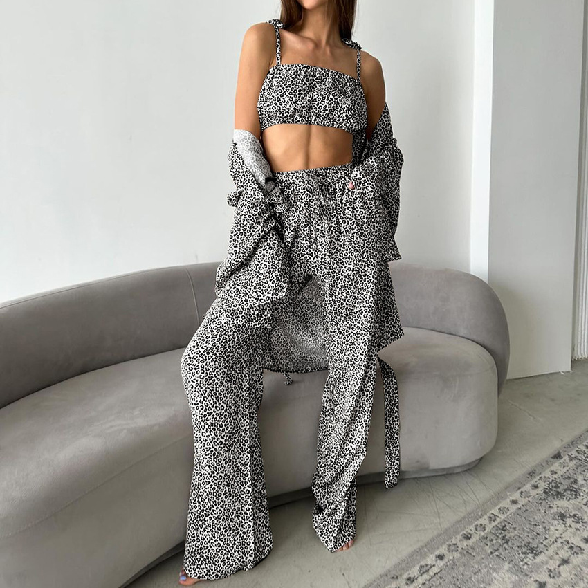 Women's Silk Leopard Print Printed Homewear Leopard Print - Shop at LoveMi