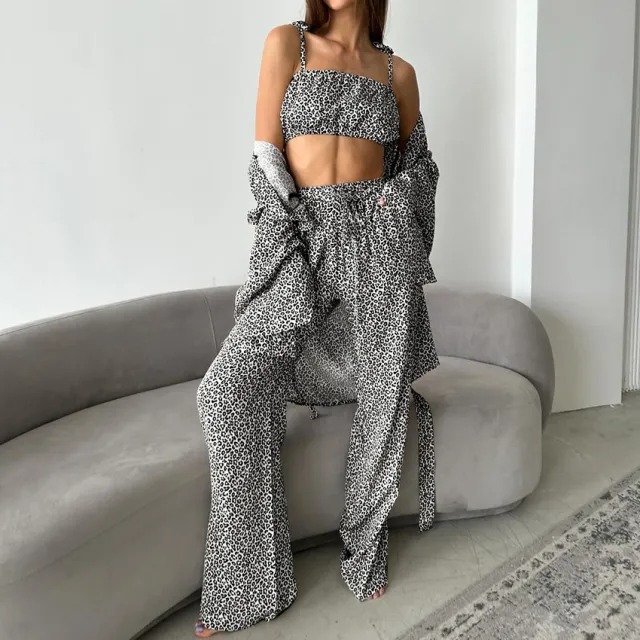 Women's Silk Leopard Print Printed Homewear Leopard Print - Shop at LoveMi