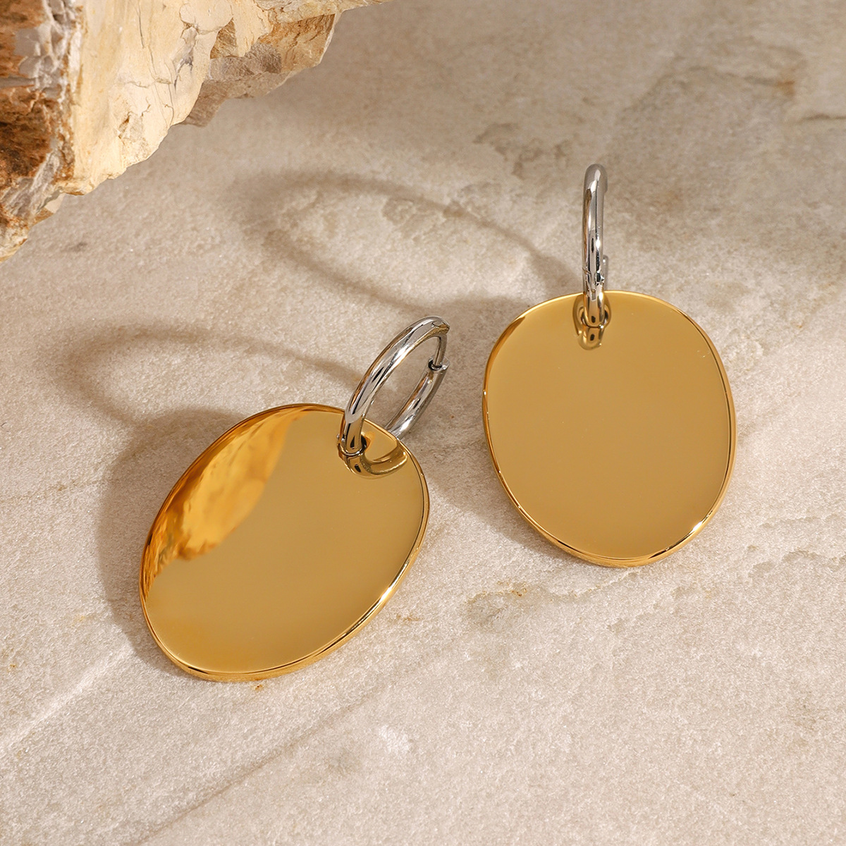 Fashion Stainless Steel Circle Ear Studs