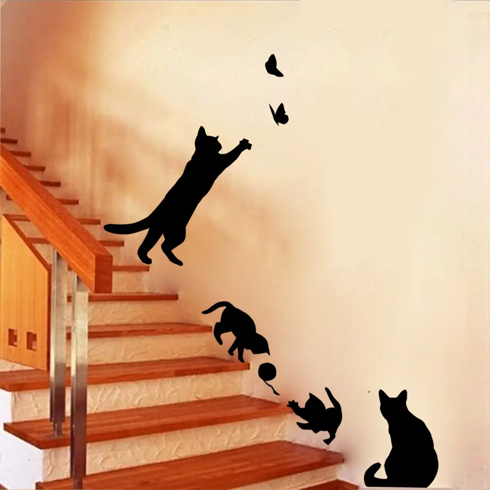 Cat Scratching Butterfly Living Room Bedroom Background