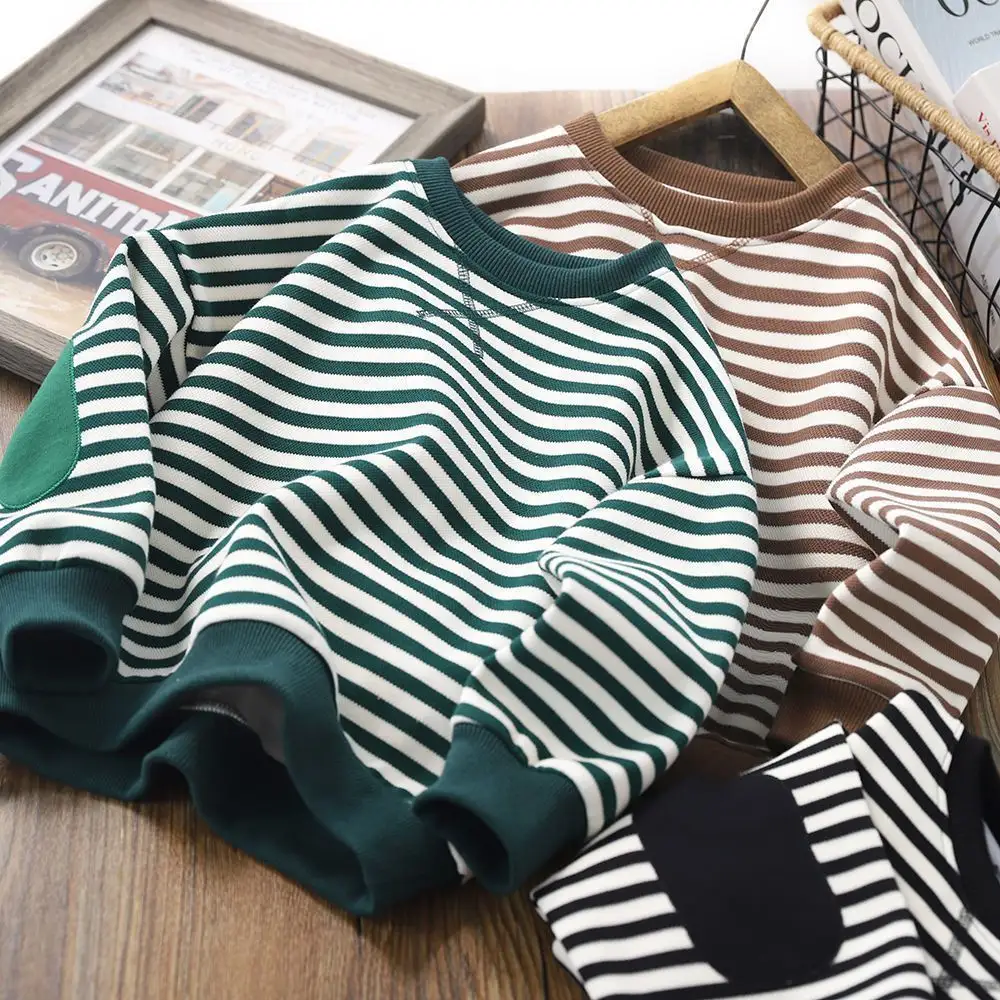 Boys And Girls Striped Long Sleeve Bottoming
