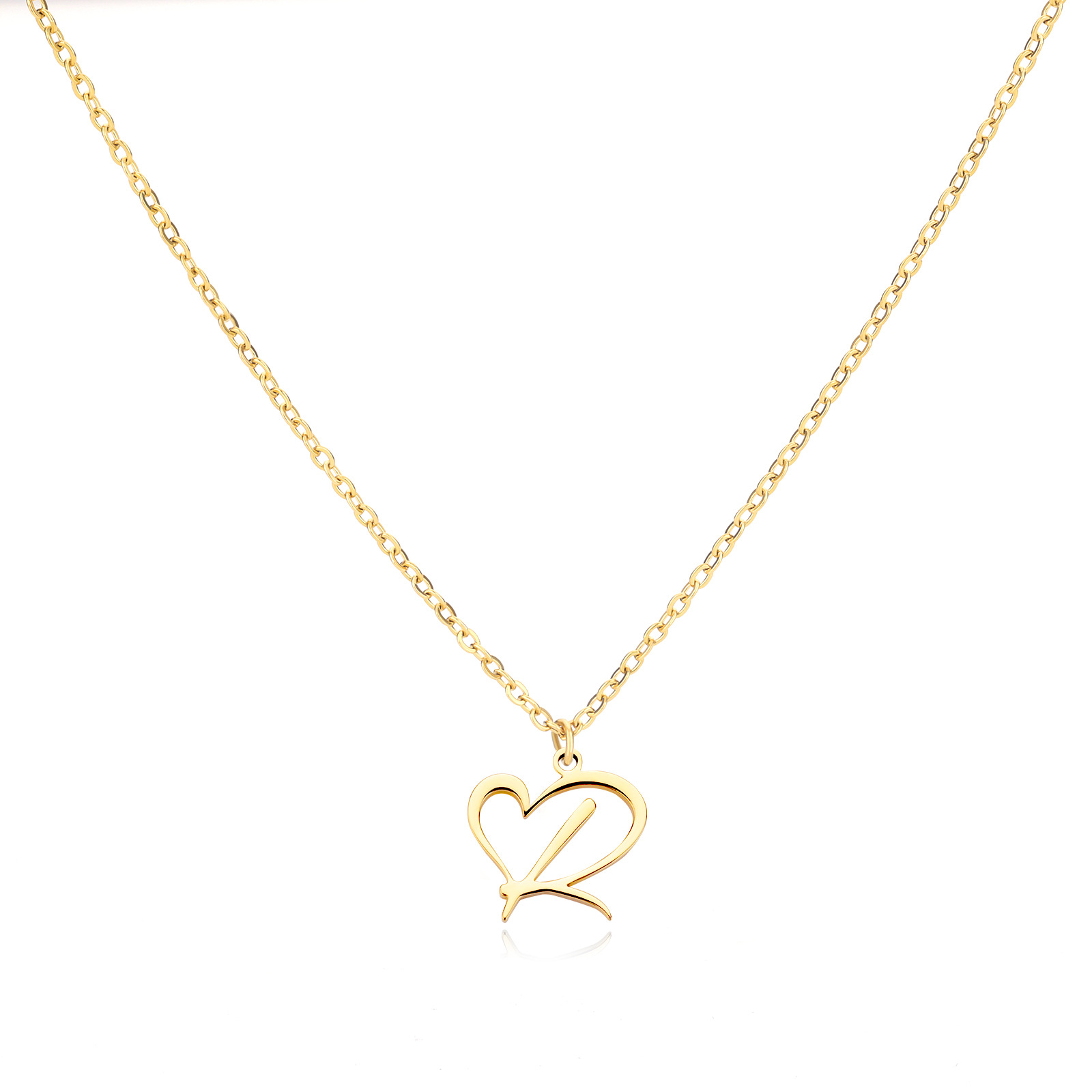 26 Letters Stainless Steel Necklace Female Creative Simple Love Letter Pendant Clavicle Chain