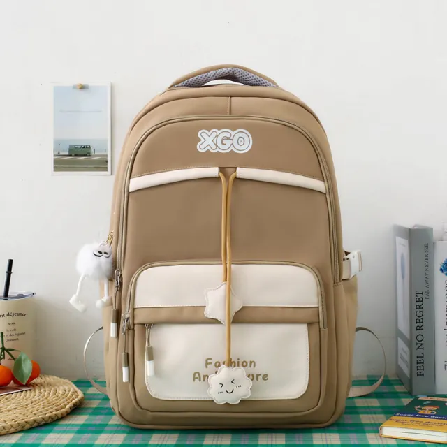 Men's And Women's Same Fashion All match Backpack Large Capacity Khaki - Shop at LoveMi