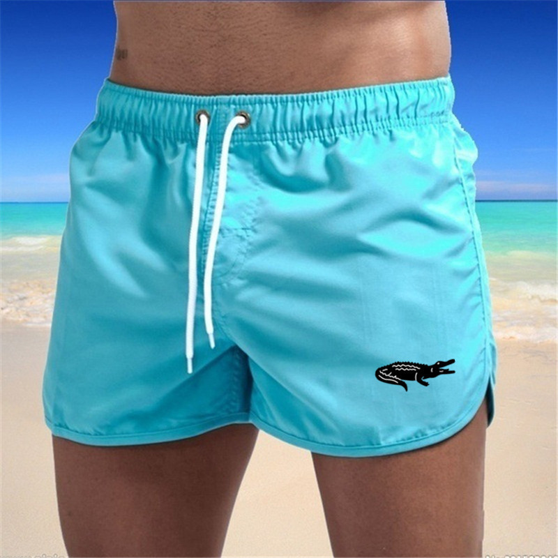 Mens Fashionable Beach Shorts Polyester Multi-Color Sports Three-Quarter-Length Shorts 1