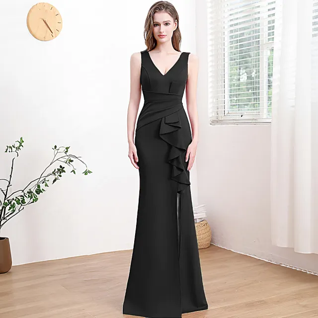 Evening Gown For Women High end Elegant Simple And Light Luxury Black 18173 - Shop at LoveMi
