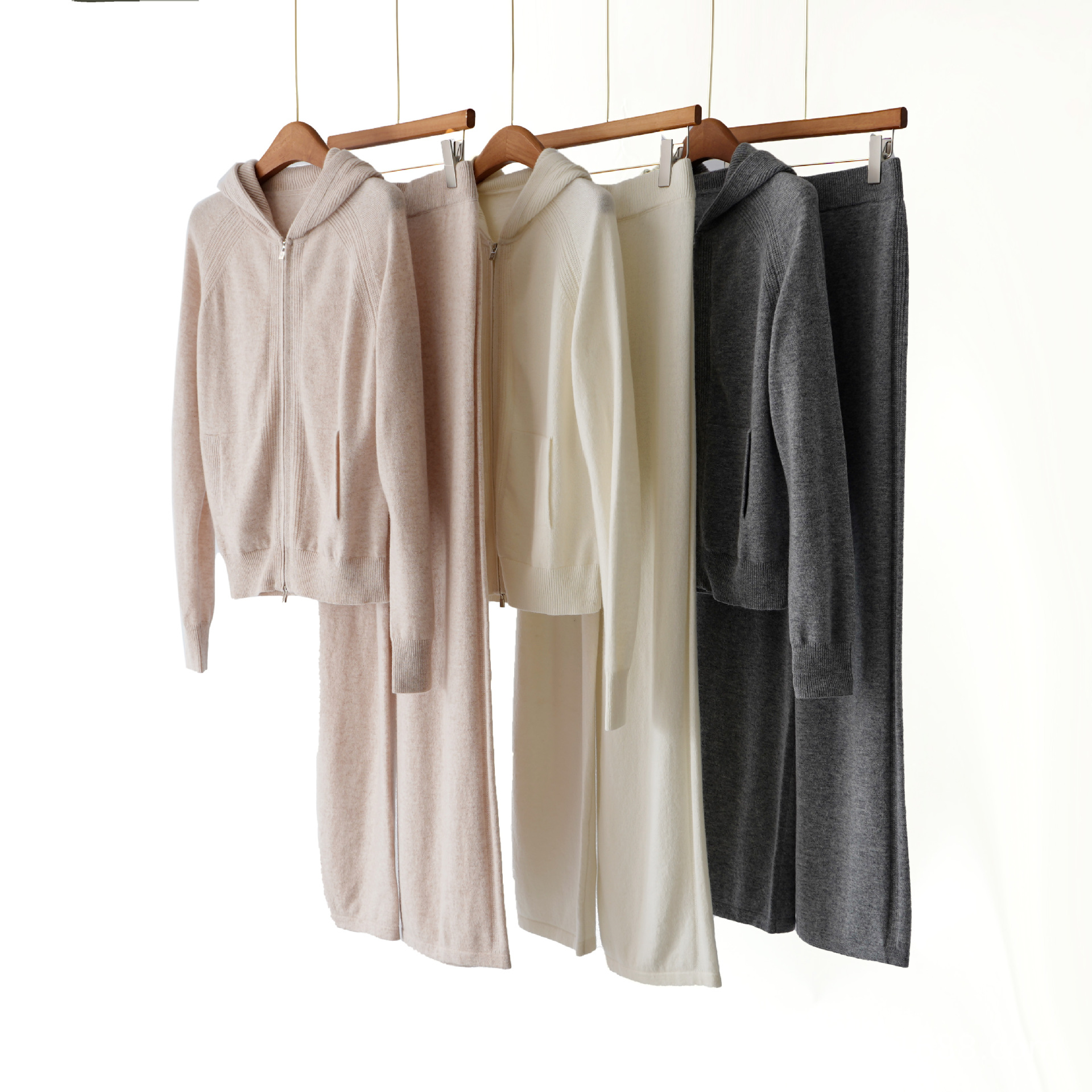 Cashmere Casual Hooded Long-Sleeve Cardigan Coat