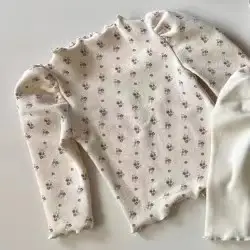 Children's Clothing Baby Wooden Ear Inner Wear Girl's Solid Color Bottoming Shirt
