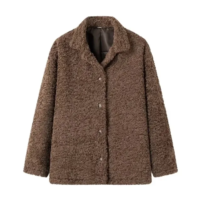 Loose And Lazy Style Warm Temperament Women's Coat Brown - Shop at LoveMi