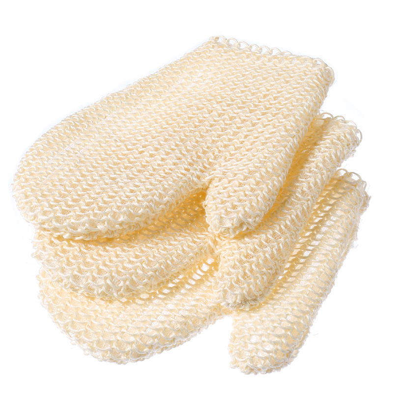Natural Sisal Bath Scrubbing Gloves For Showering And Bathing