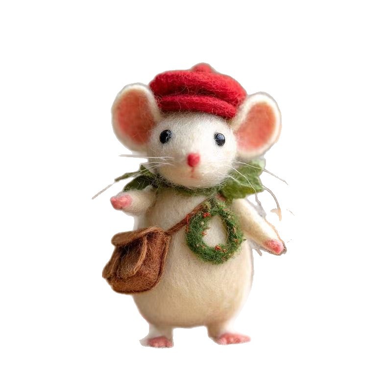 Felted Wool Christmas Little Mouse 4