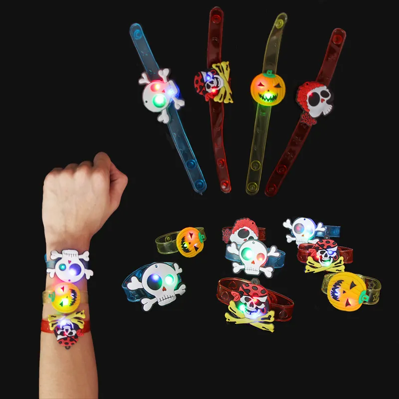 Halloween Luminous Ring Pumpkin Lamp Dress Up Finger LED Light - Halloween Luminous Wristband 1
