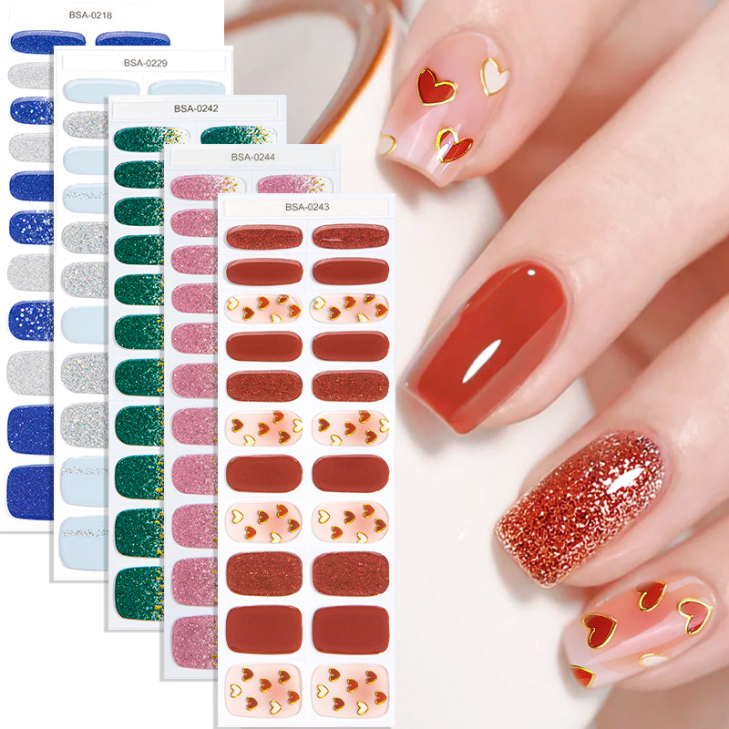 Baking-free Gel Nail Stickers Super Shiny And Semi-transparent