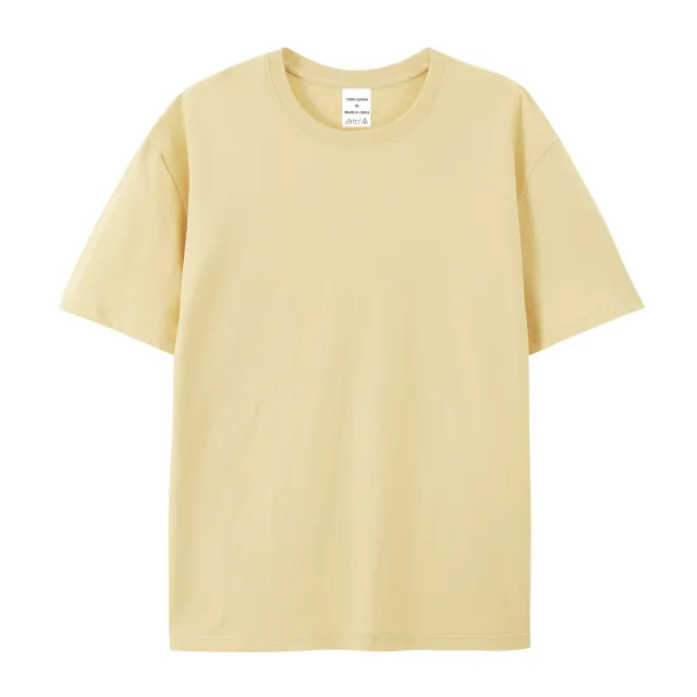 Cotton American Style High end Half Sleeve T shirt Light Camel - Shop at LoveMi