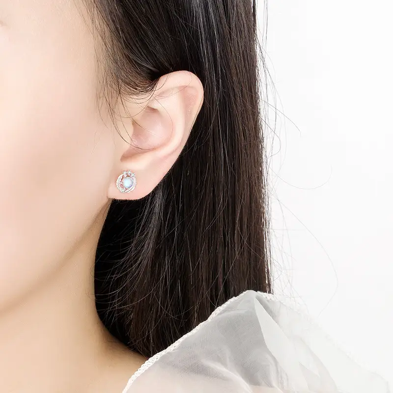S999 Sterling Silver Feather Earrings