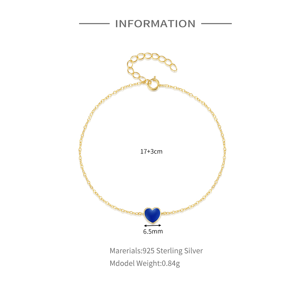 Simple Peach Heart Drop Oil Bracelet Cold Style Bracelet Wrist Ring