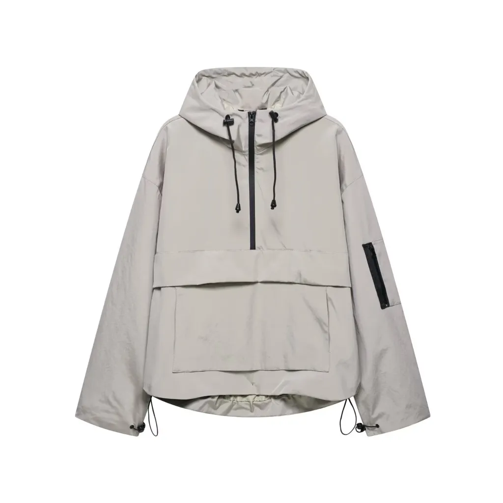 Women's Three-proof Fabric Hooded Jacket Multi-color Outdoor Jacket Coat - Grey