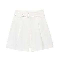 Pocket Decoration Vest With Belt Casual Shorts - Pants - View 1