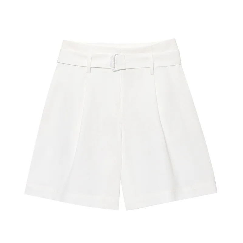 Pocket Decoration Vest With Belt Casual Shorts - Pants