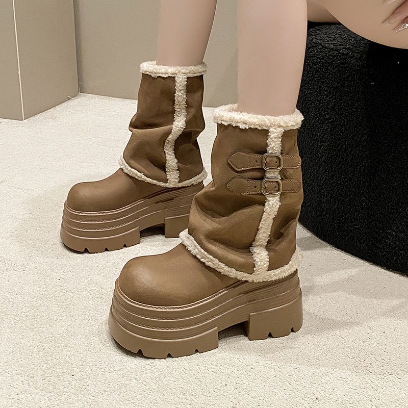 Suede Mid-Calf Platform Boots, picture 4 of 4