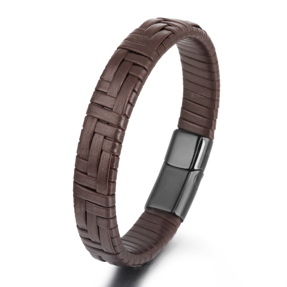 Europe And America Creative Rope Stainless Steel Bracelet Hand-woven Striped Men's Titanium Steel Bracelet