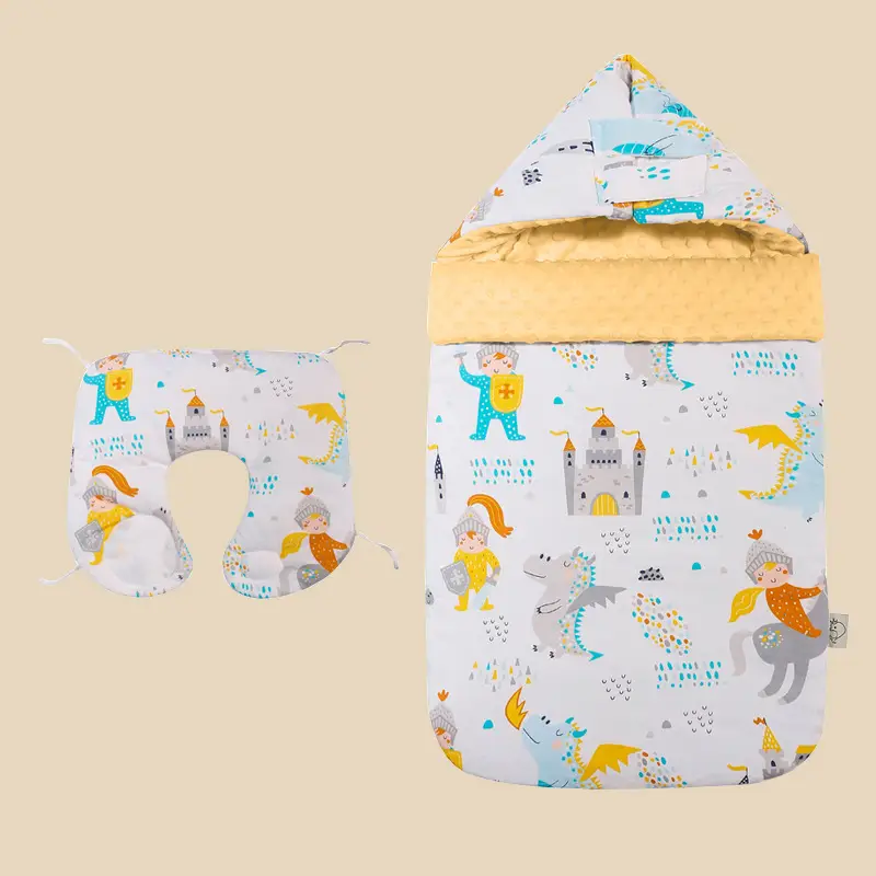 Baby's Cotton Anti-startle Autumn And Winter Thickening Dual-use Beanie Blanket Sleeping Bag