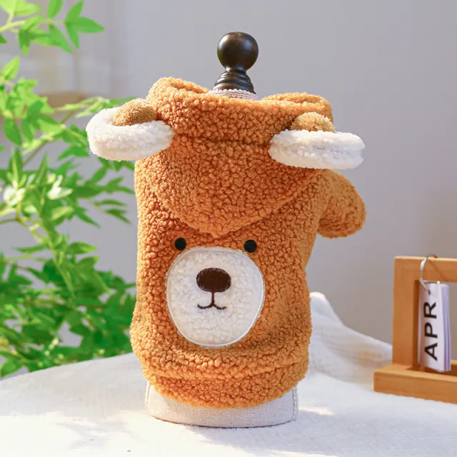 Lambswool Warm And Comfortable Round Bear Hoodie Pet Round Bear Hoodie - Shop at LoveMi