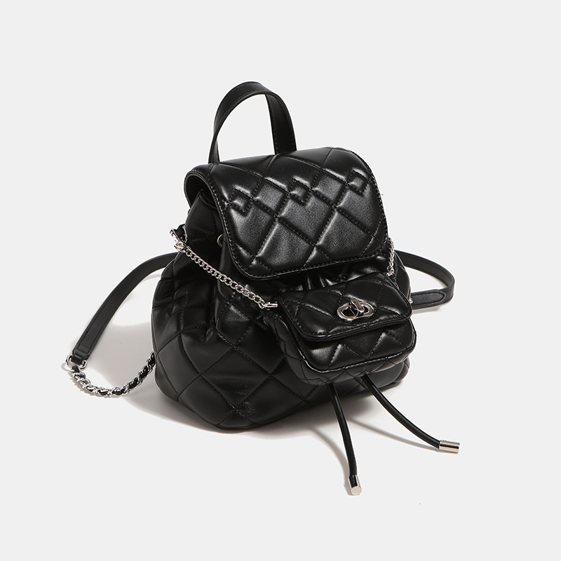 Womens Niche-Design Soft Chain Multi-Use Backpack 3