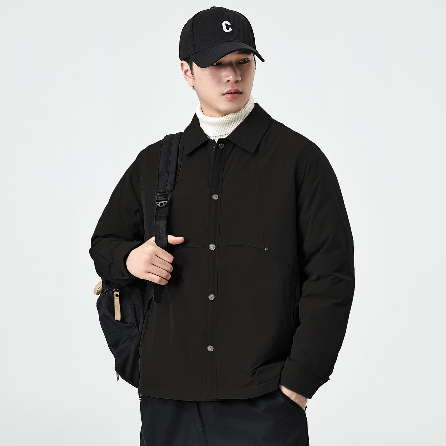 Lapel Down Coat, picture 3 of 8