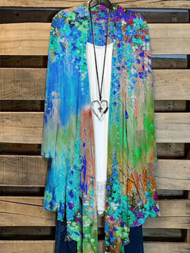 Simple Cardigan Plus Size Women's Printed Coat Top 24 Style - Shop at LoveMi
