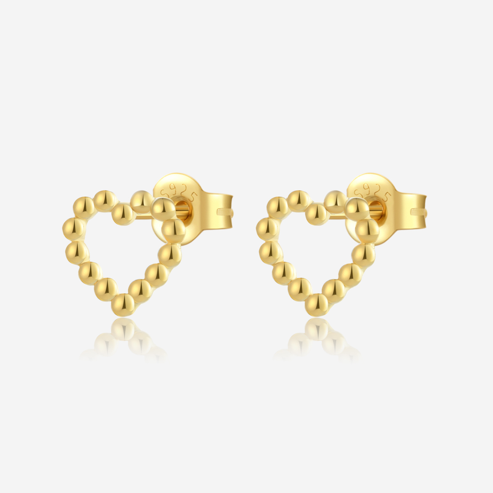 Love Heart Stud Earrings Stylish And Simple