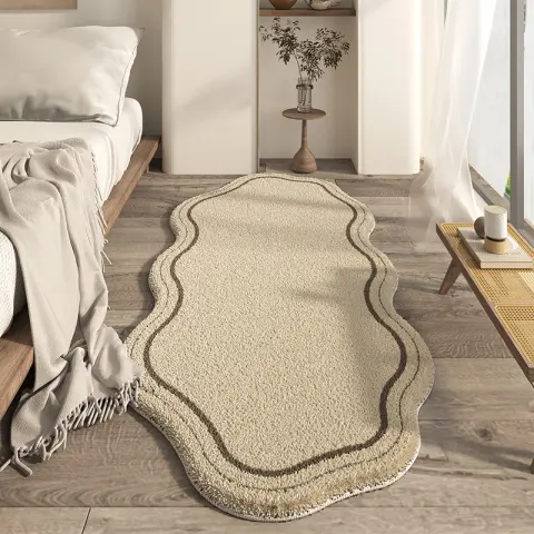 Japanese-style Household Bedroom Irregular-shaped Cashmere-look Modern Minimalist Floor Mat