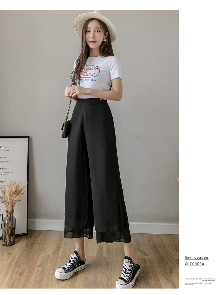 Title 7, High Waist Loose Ninth Hakama Pants für Damen, ...