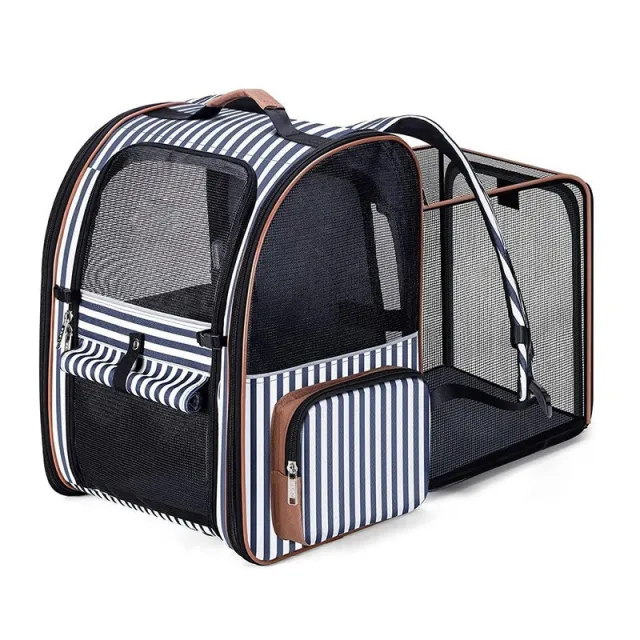 Handbag Extendable Pet Portable Breathable Small Dog Stripes - Shop at LoveMi